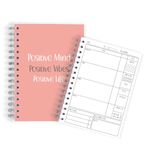 12 Week Food Diary, Weight loss Journal, Calorie Counting Compatible - B&W CALS - Positive Vibes A5