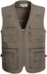 Flygo Men's Summer Casual Outdoor Utility 16 Pockets Journalist Fishing Photo Travel Vest Plus Size (Medium, Grey)