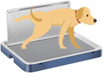 Indoor Dog Potty Tray with High Wall,25.59"X19.69" Pee Pad Holder,Dogs Litter Box,Mesh Training Toilet for Puppy and Small Size Dog,Housebreaking Supplies, Pet Products (Blue)