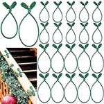 Riakrum Christmas 20 Inches and 16 Inches Set Decorative Garland Twist Ties Garland Decor for Xmas Holiday Garland Lights Bannisters Stairways Railings (20, Green)