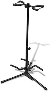 vidaXL Adjustable Double Guitar Stand Foldable Bass Holder Floor Rack Electric