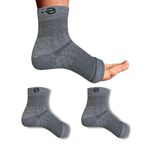 ecosync Open Toe Bamboo Cotton Compression Socks | Unisex | Nano Compression Socks for Neuropathy | Grey | Plantar Fasciitis Relief | Arch Support | Ankle Swelling | Injury Recovery | Heel Pain |