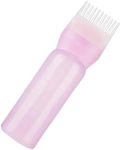 Poemtian Applicator Bottle for Hair Dye Comb Bottle Applicator Root Comb Applicator Bottle with Graduated Scale Hairdressing Coloring Styling Tool for Home Salon (Pink)