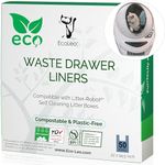 EcoLeo Liners, Compatible with Litter-Robot Automatic Litter Box Waste Drawer, Certified Compostable, Plastic-free Trash Bags with Handles for Self-Cleaning Litter Boxes (50-count)