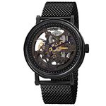 Akribos XXIV Men's AK732BK "Bravura" Stainless Steel Watch with Mesh Band