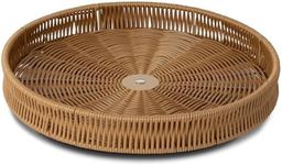 GRANNY SAYS 12 Inch Lazy Susan Organizer, Boho Lazy Susan Turntable for Cabinet, Wicker Rotating Spice Rack for Kitchen Table, Large Lazy Susan for Countertop, Kitchen Organizers and Storage