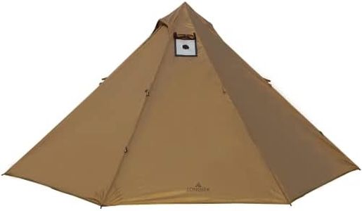 Longeek Tente de Camping 2 Personnes Ultralight Imperméable avec Trou Poêle à Bois 4 Saisons Tipi (320Brown-Pro-2person)