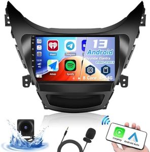 8-Core 4+64G Android Car Stereo for Hyundai Elantra 2011-2013 with Apple Carplay Android Auto 59 Theme 9 inch Touchscreen Bluetooth 5.0 FM/RDS Network Radio DSP 32EQ AI Voice GPS/Galileo/Glonass