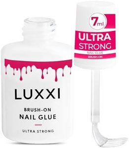 LUXXI Super Strong Brush On Nail Glue for Press On Nails | Best Extra Strength Nail Glue for Long Lasting Extended Wear for Press-Ons, Nail Tips & Acrylic Nails
