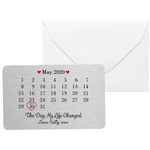 Personalised Sentimental Keepsake Day My Life Changed Date Metal Wallet Card Romantic Wedding Anniversary Valentines Gift (Luxury Gift Box)