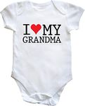 Hippowarehouse I Love My Grandma baby vest bodysuit (short sleeve) boys girls White