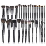 32 Pcs Makeup Brushes, MAANGE Professional Makeup Brushes Set Premium Synthetic Face Foundation Powder Blush Eyeshadow Blending Eye Brush Kit Travel Makeup Brushes (Black)