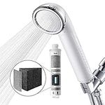 Miniwell Shower Head Filter L750W - Handheld High Pressure Filtered Shower Head -Remove Chlorine,Heavy Metals and Sediments,Hard Water Softener,White,Self Adhesive Bracket,Consistent WaterFlow