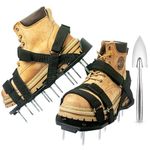 Bakulala Lawn Aerator Shoes for Grass Aerator Spiked Shoes Free-Installation Aeration Shoes with Stainless Steel Shovel, Heavy Duty Spiked Aerating Sandals with 900D Straps for Patio Garden Grass Lawn