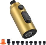 iVIGA Faucet Sprayer Head Replacement: Stainless Steel Gold 3 Function Pull Down Spray Nozzle with 9 Adapters for Moen Kohler Delta G1/2 Male Connector Faucet
