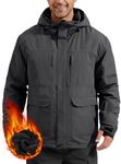 FREE SOLDIER Men's Waterproof Ski Jacket Fleece Lined Warm Winter Snow Coat with Hood Fully Taped Seams(Charcoal Gray,XXL)