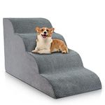 Chic Threads Dog Stairs for High Beds, 4-Step Dog Steps for Couch, Pet Stairs for Small Dogs and Cats, Non-Slip, Stable Indoor Dog Steps for high Bed