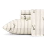 Eddie Bauer - Twin Sheets, Cotton Flannel Bedding Set, Brushed For Extra Softness, Cozy Home Decor (Deer Lodge, Twin)