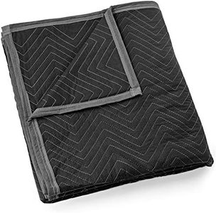 Sure-Max Moving & Packing Blanket - Heavy Duty Pro - 80" x 72" (90 lb/dz weight) - Professional Quilted Shipping Furniture Pads Black