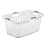 Sterilite 12168006 2 Bushel 71L Ultra Laundry Basket, White w/Titanium Handles, 6 Pack