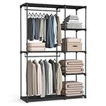 SONGMICS Portable Closet, Freestanding Closet Organizer, Clothes Rack, 16.9 x 48.8 x 71.7 Inches, Black URYG026B02