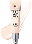 IT Cosmetics CC+ Nude Glow Lightweight Foundation + Glow Serum with SPF 40 - With Niacinamide, Hyaluronic Acid & Green Tea Extract - Fair Beige - 1.08 fl oz