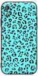 Berkin Arts Compatible with iPhone XR Case Clear Silicone Cover Leopard Print Teal Blue Creative Wildlife Pattern