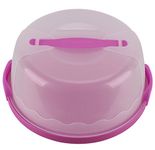 HelloCupcake Portable Cake & Cupcake Carrier / Storage Container - 11.25" Diameter, Translucent Dome - Great for Transporting Cakes, Cupcakes, Cookies, Pies, or Other Desserts (Purple)