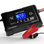 12V 24V Smart Car Battery Charger, 25 Amp LiFePO4, Lithium, Lead-Acid(AGM/GEL/EFB/SLA) Fully-Automatic Battery Charger, Portable Battery Maintainer Trickle Charger For Car, Motorcycle, Boat, etc