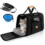 SOKANA Foldable Cat Carrier - Large Pet Carrier Bag - Cat Travel Carrier with Shoulder Strap and Top Opening Cat Carrier Bag | Cat Box Carrier - 45cm x 34cm x 38cm