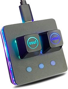 Newhui Mini 2-Key OSU! Keypad Hot Swap Mechanical Gaming Keyboard Macro Programmable Portable Wired One-Handed Keyboard with with RGB LED Backlit and USB-C Interface(Cherry Red Switch).