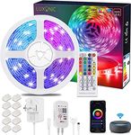 LUXONIC 20m Alexa LED Strip Lights with Remote 65.6ft WiFi RGB Colour Changing Smart Led Light Strips Music Sync App Control Work with Alexa Strips Light for Bedrooms TV Party