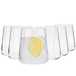 Krosno Water Juice Gin Tumbler Drinking Glasses | Set of 6 | 380 ML | Avant-Garde Collection | Whiskey Glasses Gift Set Tumblers Cocktail Set | Durable Glass | Home & Bar | Glass Cups Glassware