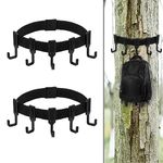 KINBOM 2pcs Treestand Strap Gear Hangers, Tree Stand Bow Gear Hanger Harness with 10pcs Hooks Tree Gear Holder Hunting Equipment Accessories for Outdoor, Hunting, Camping, Hiking, Backpack