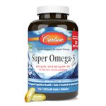 Carlson - Super Omega-3 Gems, 1200 mg Omega-3 Fatty Acids with EPA and DHA, Wild-Caught Norwegian Fish Oil Supplement, Sustainably Sourced Fish Oil Capsules, Omega 3 Supplements, 100+30 Softgels