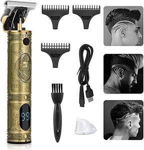 Timiyou Maquina de Afeitar Hombre, Maquina de Cortar Pelo Hombre, Cortapelos Hombre con LCD Pantalla, 4 Peines-Guía, Recortadora de Barba Hombre para la Cara, el Pelo y el Cuerpo