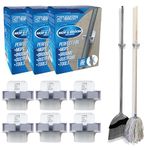 Mop & Broom Holder - Broom Holder Wall Mounted Gripper - Brush Hanger Self Adhesive - Perfect to Use on Cupboards, Bathroom, Sheds and Garage (Pack of 3 (6 Holders)