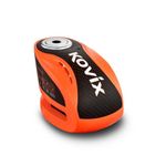 KOVIX Overlord Series Alarm Disc Lock - Motorcycle Security with Double Locking Technology to Counter Crowbar and Screwdriver Leverage Attacks - Security Level 10 - Lock Pin Diameter 10mm - Orange