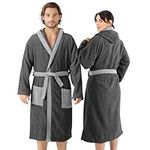 HOMELEVEL Terry Bathrobe 100% Cotton Women Men Ladies and Men
