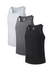 DAVID ARCHY Men's Vests Underwear Undershirt, Bamboo Rayon Men Sleeveless Vests Crewneck Slimming Underwear Shirt - 3 Pack