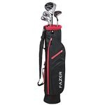 FAZER - CTR25 - Mens Starter Hyper Steel Waterproof Club Package set - 2 Irons, 1 Putter, 1 Oversized 10.5 Loft Driver - Mens Beginner Friendly Golf Set - Black/Red - Right Handed