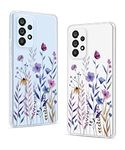 Gronda Case for Samsung Galaxy A53 Case Clear, Shockproof Protective Slim Soft Drop Protection Cute Cover Case Compatible with Samsung Galaxy A53 5G 6.5 Inch Fresh Flower