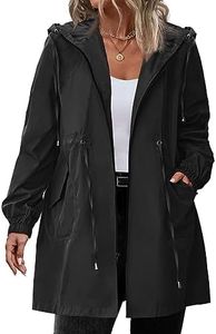 IN'VOLAND Women's Rain Jacket Plus Size Long Raincoat Lightweight Hooded Windbreaker Waterproof Jackets with Pockets