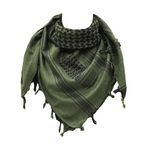 SHOPUKASA Cotton Shemagh Tactical Military Scarf Palestine Scarf Keffiyeh Head Neck Wrap for Men & Women + Paper Bag (Army Green)