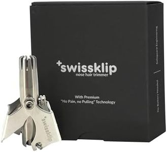 Swissklip Nose Hair Trimmer for Men I Manual Nose Hair Trimmer for Women I Stainless Steel Nose Hair Remover for Men & Women I Easy to Use Ear Hair Trimmer I Keep Your Nose Neat and Clean!, 1.0 Count