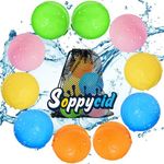 SOPPYCID Reusable Water Polo, Latex-Free Silicone Water Pool Toy, Self-Sealing and Quick Fillable Outdoor Toy for Children, Adults, Family Garden, Summer Games (Pack of 10)