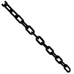 TOOLSTAR Plastic Link Chain, 6mm x 5m Barrier Plastic Chain Parking Space Barrier Road Warning Block Barrier Assorted Colours for Home Garden Warehouse Traffic - Black