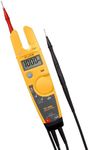 Fluke T5-1000 Voltage, Continuity and Current Tester, OpenJaw Design For Current Measurements Without Metallic Contact, Includes Detachable Slim Reach Probe Tips, Auto Selects AC or DC Voltage