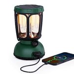 6000mAh Rechargeable Camping Lantern- LED Camping Lamp Solar Lantern with Hand Crank, Ajustable Brightness Camping Light for Tent, Long Battery Life Phone Charger for Power Outage/ Indoors/ Outdoors