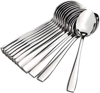 Parage Stainless Steel Spoons Set of 12, Dinner Spoon Length 16cm, Food Grade Silverware for Home & Kitchen- Mirror Polished, 12 Silver Spoons